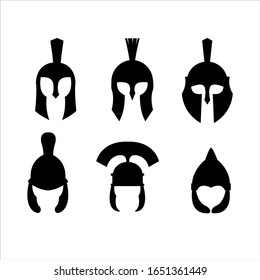 Ancient war helmet silhouette vector