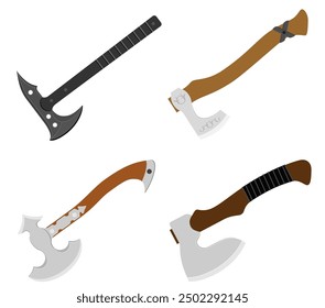 ancient warrior battle ax flat style vector illustration isolated on white background