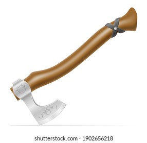 ilustración vectorial de hacha de guerra antigua aislada en fondo blanco
