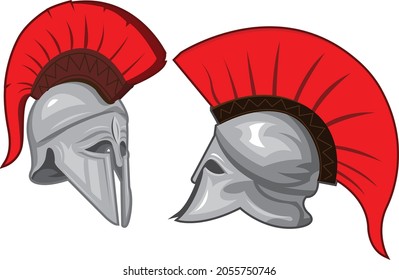 Ancient Warrior Helmet Vector Art Illustration Stock Vector (Royalty ...