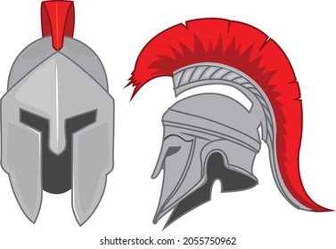ancient warrior helmet vector art and illustration