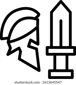 Ancient Warrior Line Vector Icon Design