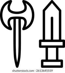 Ancient Warrior Line Vector Icon Design