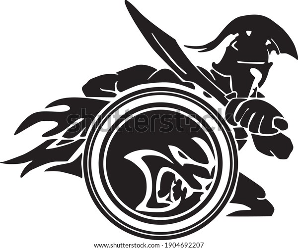 Ancient Warrior Vector Art Style Stock Vector (Royalty Free) 1904692207 ...