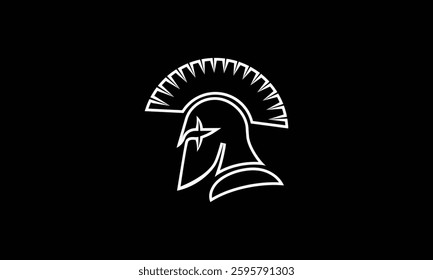 Ancient Warrior wearing a helmet logo design