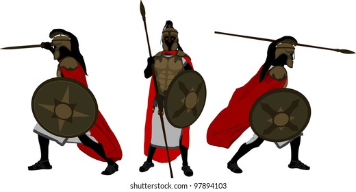 ancient warriors. vector illustration for design