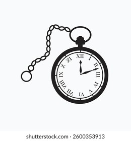 ancient watch silhoutte vector design illustration