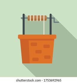 Ancient water well icon. Flat illustration of ancient water well vector icon for web design