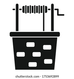 Icono antiguo del pozo de agua. Ilustración simple del icono vectorial de pozos de agua antigua para diseño web aislado en fondo blanco