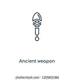 Ancient weapon concept line icon. Linear Ancient weapon concept outline symbol design. This simple element illustration can be used for web and mobile UI/UX.