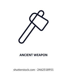 Ein altes Waffensymbol. Dünne Linie antike Waffe Ikone aus der Geschichte Kollektion. Umriss-Vektorgrafik isoliert auf weißem Hintergrund. Editierbares antikes Waffensymbol kann Web und mobil verwendet werden