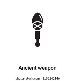 Ancient weapon icon vector isolated on white background, logo concept of Ancient weapon sign on transparent background, filled black symbol