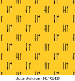Ancient weapon sword, pick and axe pattern seamless vector repeat geometric yellow for any design