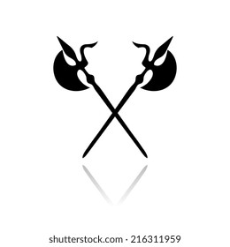 Ancient Weapon Tool Equipment. icon with shadow