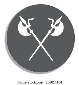 Ancient Weapon Tool Equipment. icon on a grey background