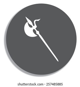 Ancient Weapon Tool Equipment. icon on a grey background