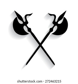  Ancient Weapon Tool Equipment. icon with shadow