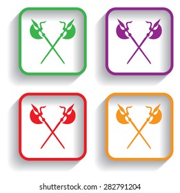 Ancient Weapon Tool Equipment. icon  with shadow