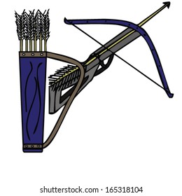 ancient weapons crossbow archery vector illustration
