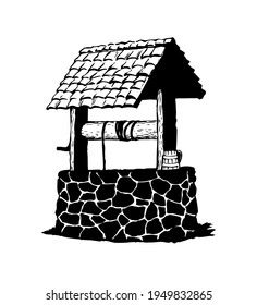 Ancient well. Vector drawing icon