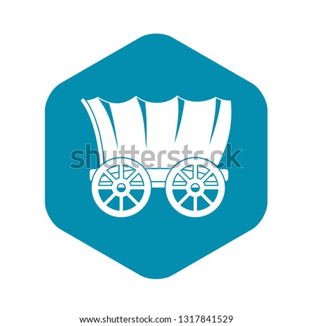 Ancient western covered wagon icon in simple style isolated on white background vector illustration
