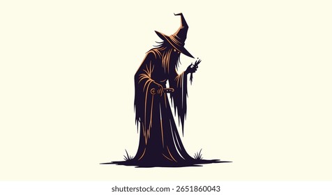 Ancient wizard casting powerful magic with glowing staff in pixel art style
