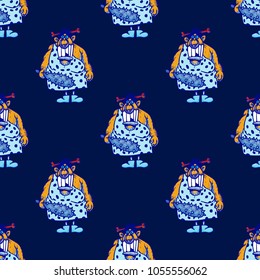 Ancient woman seamless pattern. Cartoon style pattern design.