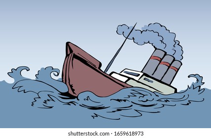 63 Sunk ship cartoon Images, Stock Photos & Vectors | Shutterstock