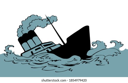 63 Sunk ship cartoon Images, Stock Photos & Vectors | Shutterstock