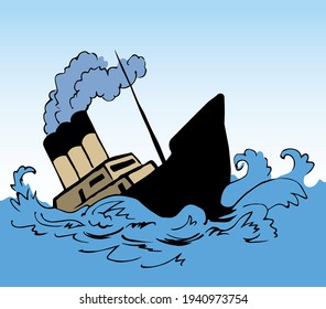 Sunk Ship Cartoon Images, Stock Photos & Vectors | Shutterstock