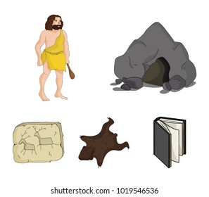 Ancient, world, stone age .Stone age set collection icons in cartoon style vector symbol stock illustration web.