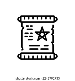 Ancient writing color line icon. Isolated vector element. Outline pictogram for web page, mobile app, promo
