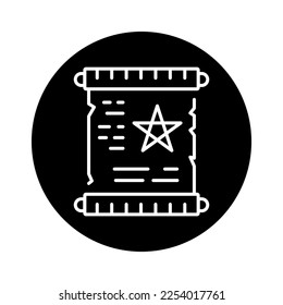 Ancient writing color line icon. Isolated vector element. Outline pictogram for web page, mobile app, promo