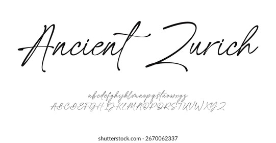 Ancient Zurich signature Font Calligraphy Logotype Script Brush Font Type Font lettering handwritten
