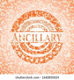 Ancillary abstract emblem, orange mosaic background