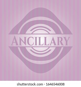 Ancillary badge with pink background. Vector Illustration. Detailed.