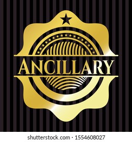 Ancillary gold badge. Vector Illustration. Detailed.