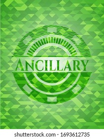 Ancillary green emblem. Mosaic background. Vector Illustration. Detailed.