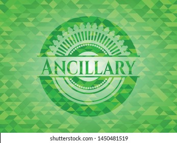 Ancillary green mosaic emblem. Vector Illustration. Detailed.