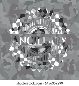 Ancillary grey camouflage emblem. Vector Illustration.