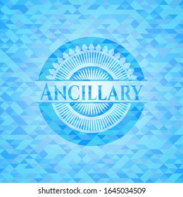 Ancillary light blue emblem. Mosaic background