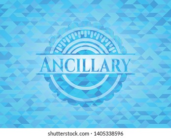 Ancillary light blue emblem with triangle mosaic background