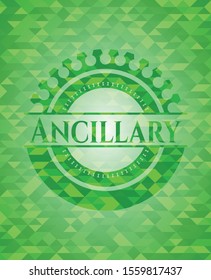 Ancillary realistic green mosaic emblem. Vector Illustration. Detailed.