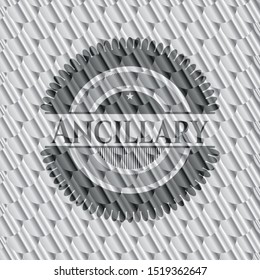 Ancillary silver emblem. Scales pattern. Vector Illustration. Detailed.