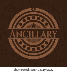 Ancillary wood icon or emblem. Vector Illustration.