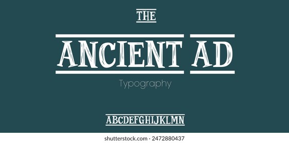 Ancitent ad gothic font for tattoo salon logo, fancy initial, medieval headline, antique typography.