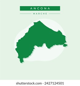 Ancona province (Italy, Italian Republic, Marche or The Marches region) map vector illustration, scribble sketch Province of Ancona map