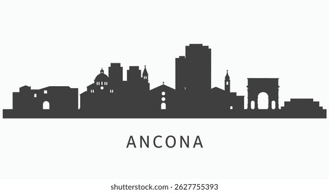 Ancona skyline Italy with Silhouette.