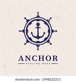 Vektorgrafik des Vintage-Designs mit ancor Logo