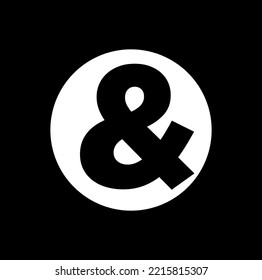 'And' Ampersand vector icon. black And icon.